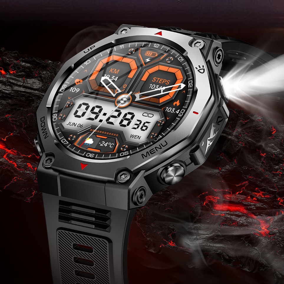 UWatch Smart Expedition Pro 2054 чоловічий смарт-годинник AMOLED, сталь, 5 атм — фото 3