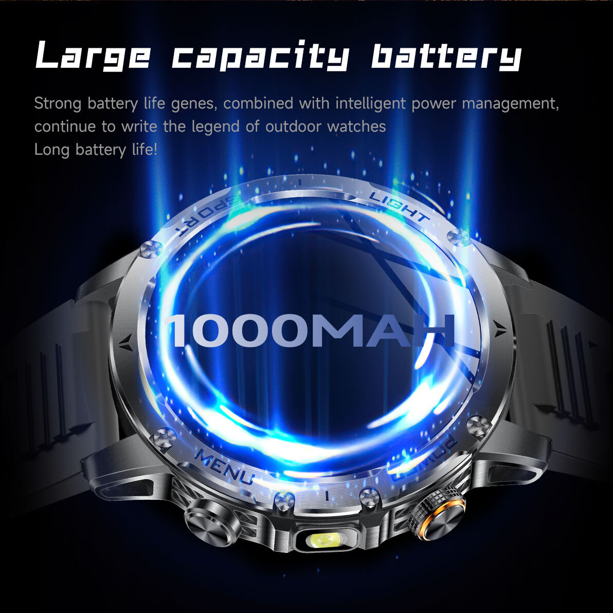 Смарт-годинник UWatch Smart Power Ultra Steel 1.7″ чорний, уцінка — фото 5