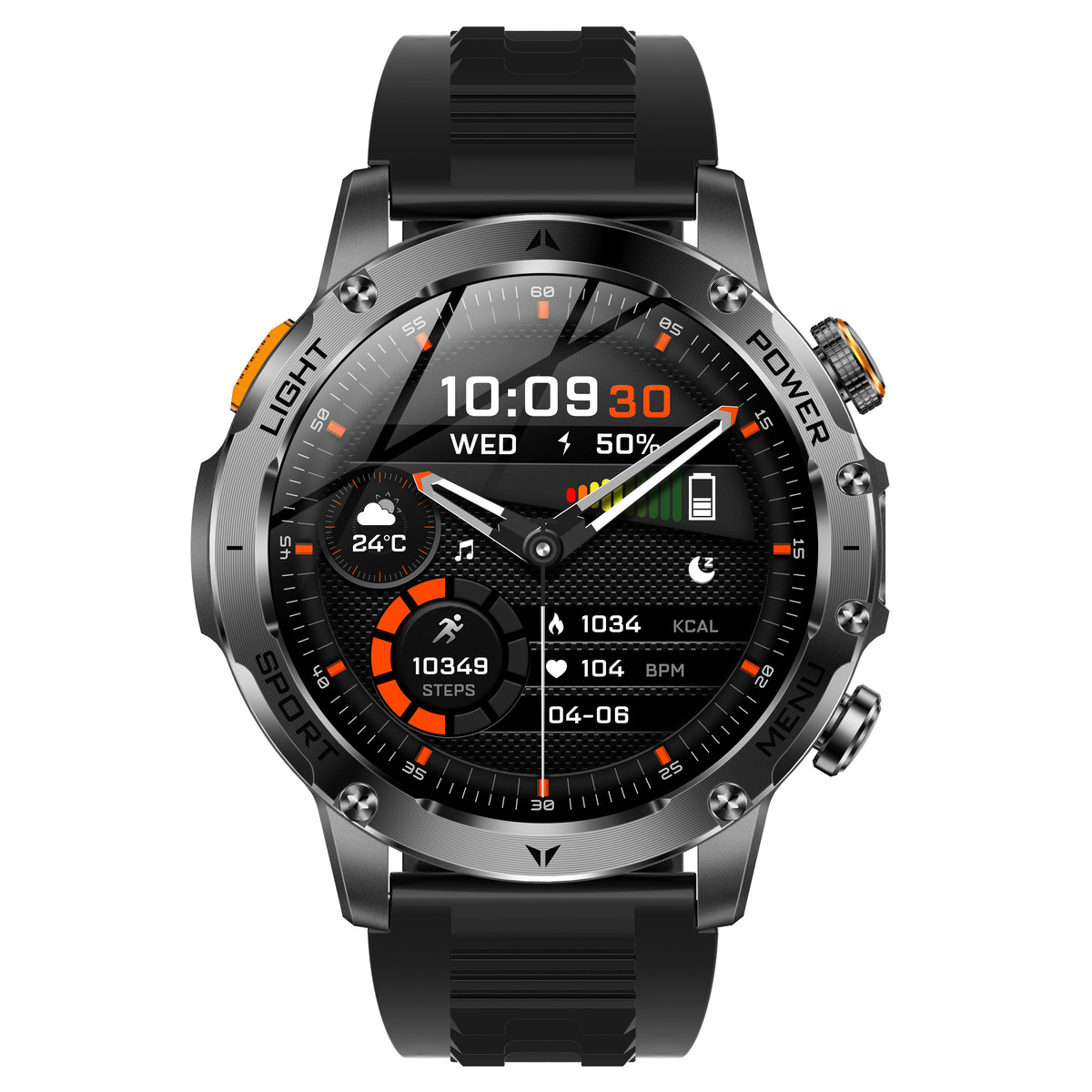 UWatch Smart Power Ultra Rubber 1.7 зі сталевим корпусом і 2 ремінцями — фото 2