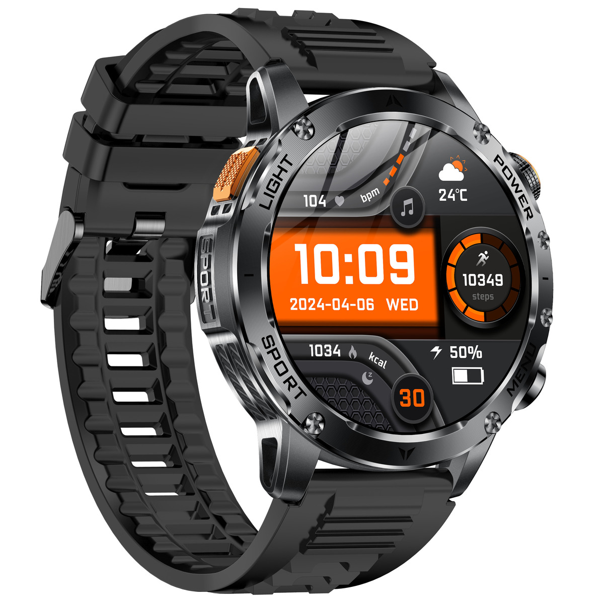 UWatch Smart Power Ultra Rubber 1.7 зі сталевим корпусом і 2 ремінцями — фото 3