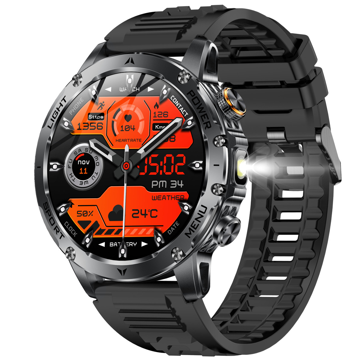 UWatch Smart Power Ultra Rubber 1.7 зі сталевим корпусом і 2 ремінцями — фото 9