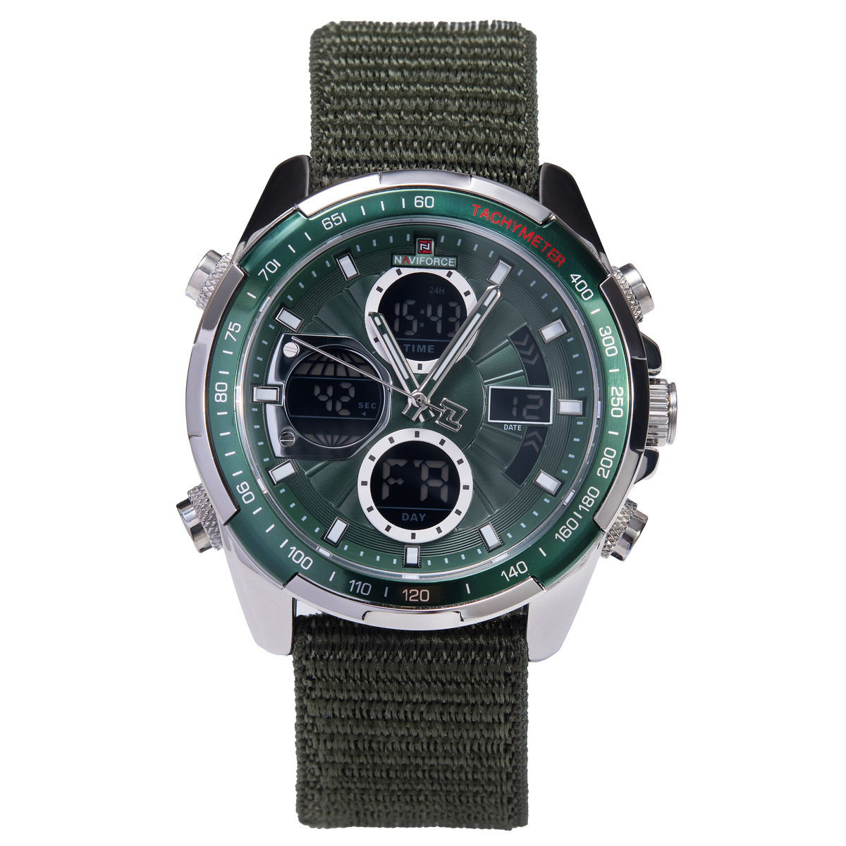 Чоловічий годинник Naviforce Fly Army Hook Green 2130 з механізмом Seiko і 2 ремінцями — фото 2