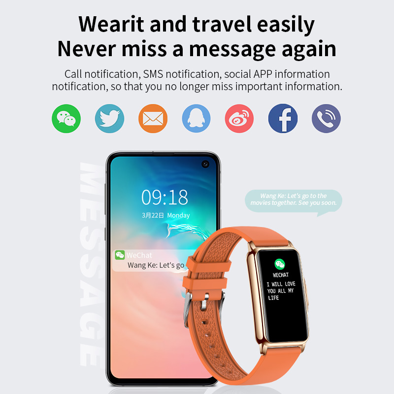 UWatch Smart Mioband Nano+ Orange фітнес-браслет OLED 1,47 з 2 ремінцями — фото 2