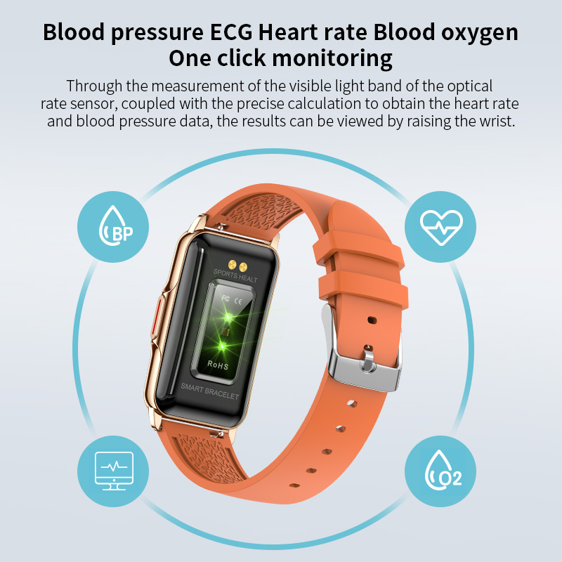 UWatch Smart Mioband Nano+ Orange фітнес-браслет OLED 1,47 з 2 ремінцями — фото 4