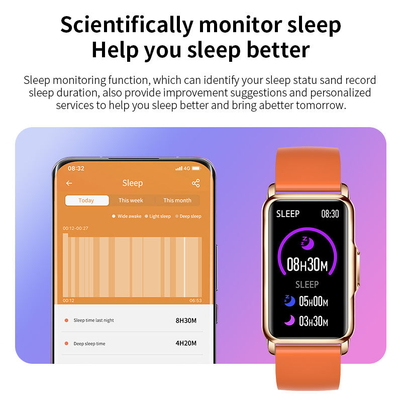 UWatch Smart Mioband Nano+ Orange фітнес-браслет OLED 1,47 з 2 ремінцями — фото 5