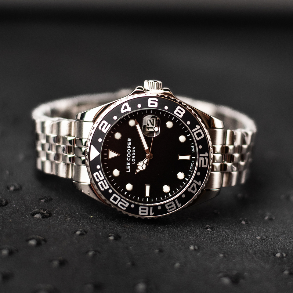 Чоловічий годинник Lee Cooper Daytona Black 1966 з чорним циферблатом — фото 4