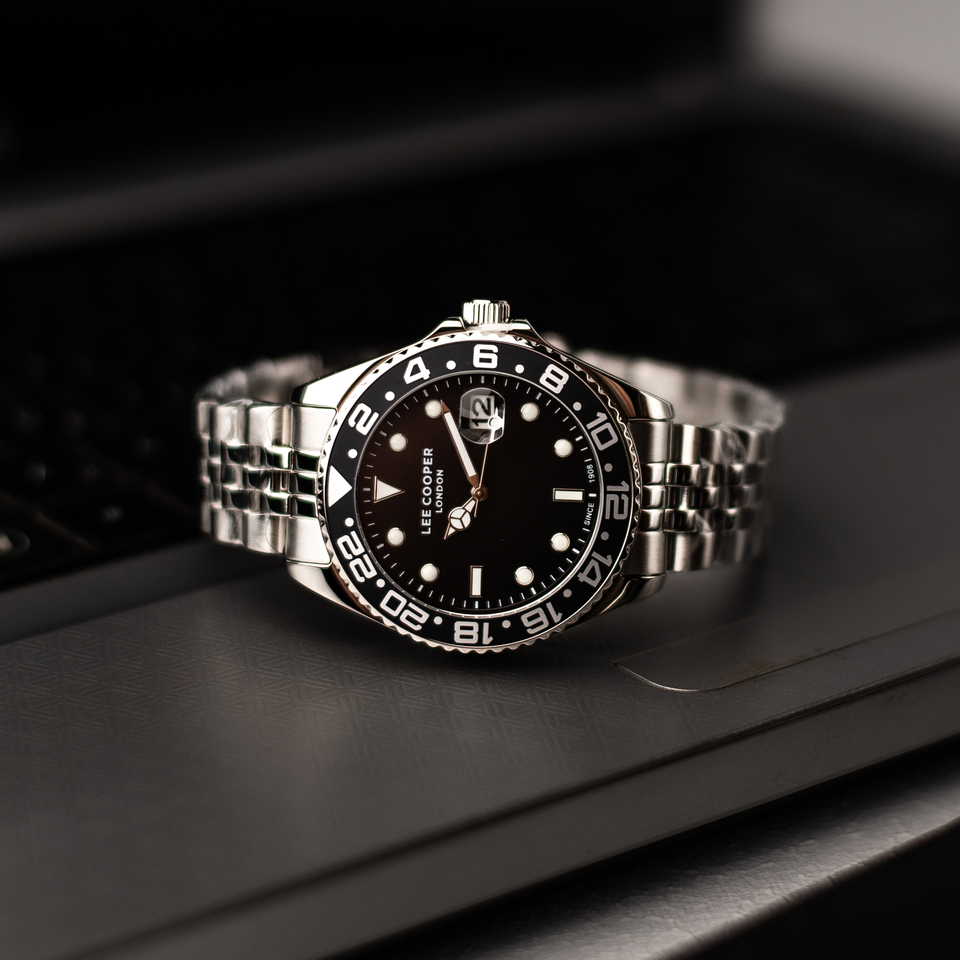 Чоловічий годинник Lee Cooper Daytona Black 1966 з чорним циферблатом — фото 6