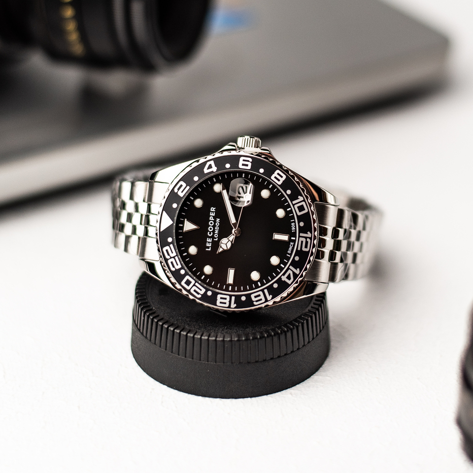 Чоловічий годинник Lee Cooper Daytona Black 1966 з чорним циферблатом — фото 7
