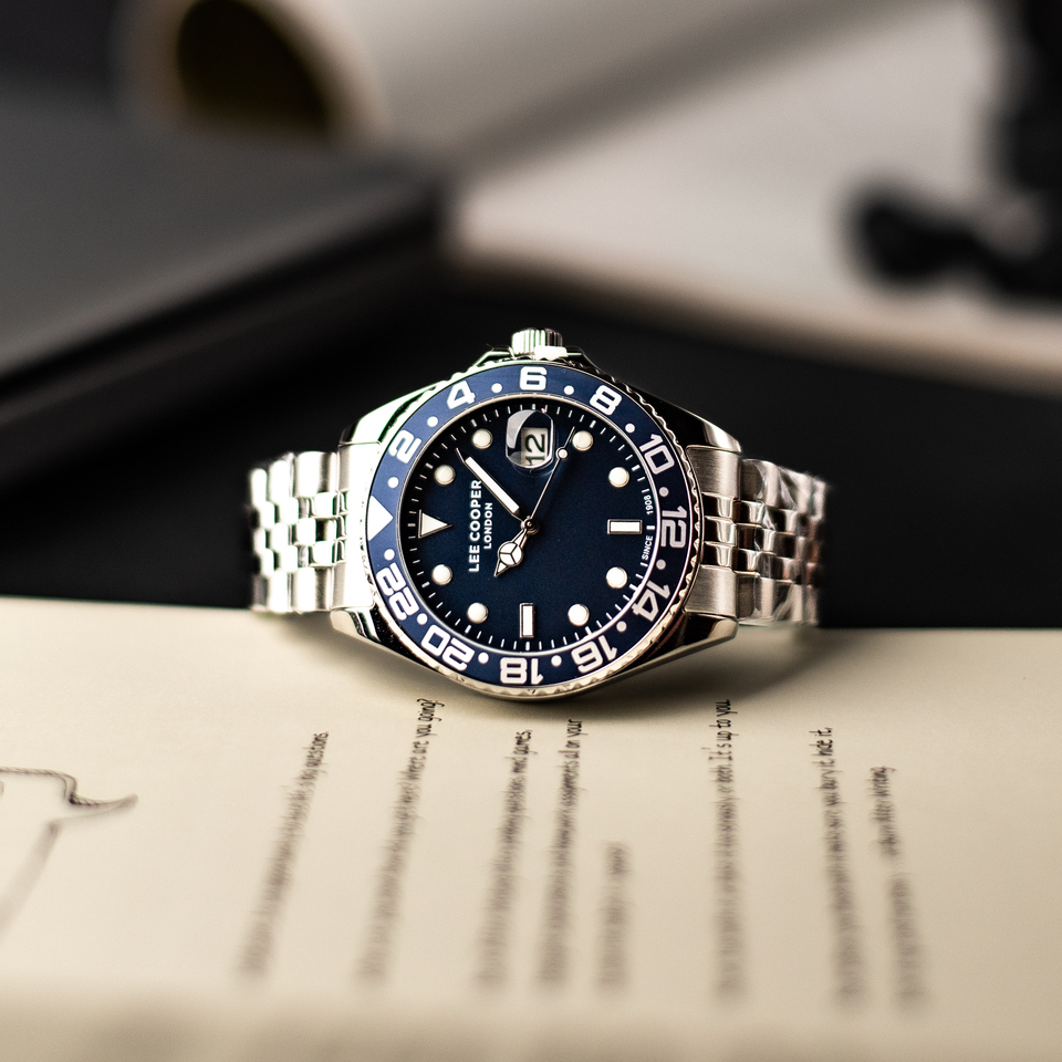 Чоловічий годинник Lee Cooper Daytona Blue 1967 зі сталевим браслетом — фото 5