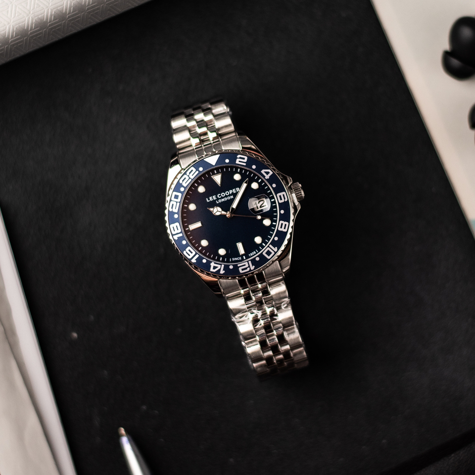 Чоловічий годинник Lee Cooper Daytona Blue 1967 зі сталевим браслетом — фото 6