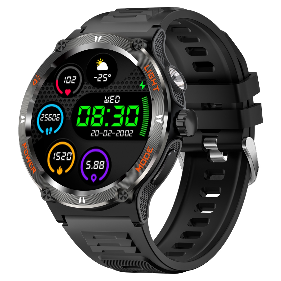 Смартгодинник UWatch Smart Advanture з компасом і ліхтариком, чорний — фото 2