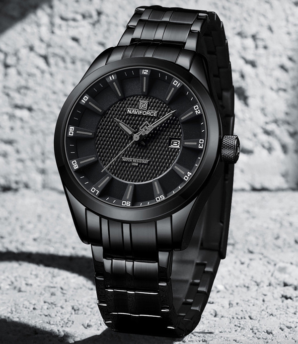 Чоловічий годинник Naviforce Perfect 1578 з чорним сталевим браслетом — фото 5
