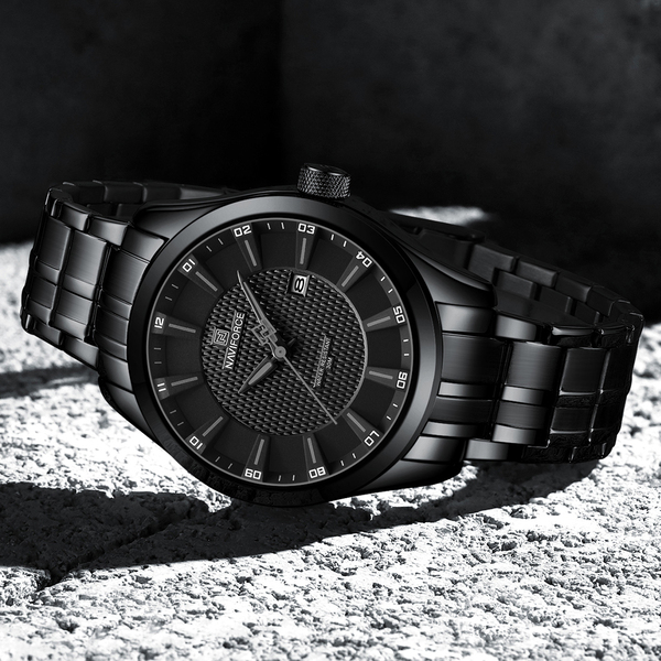 Чоловічий годинник Naviforce Perfect 1578 з чорним сталевим браслетом — фото 7