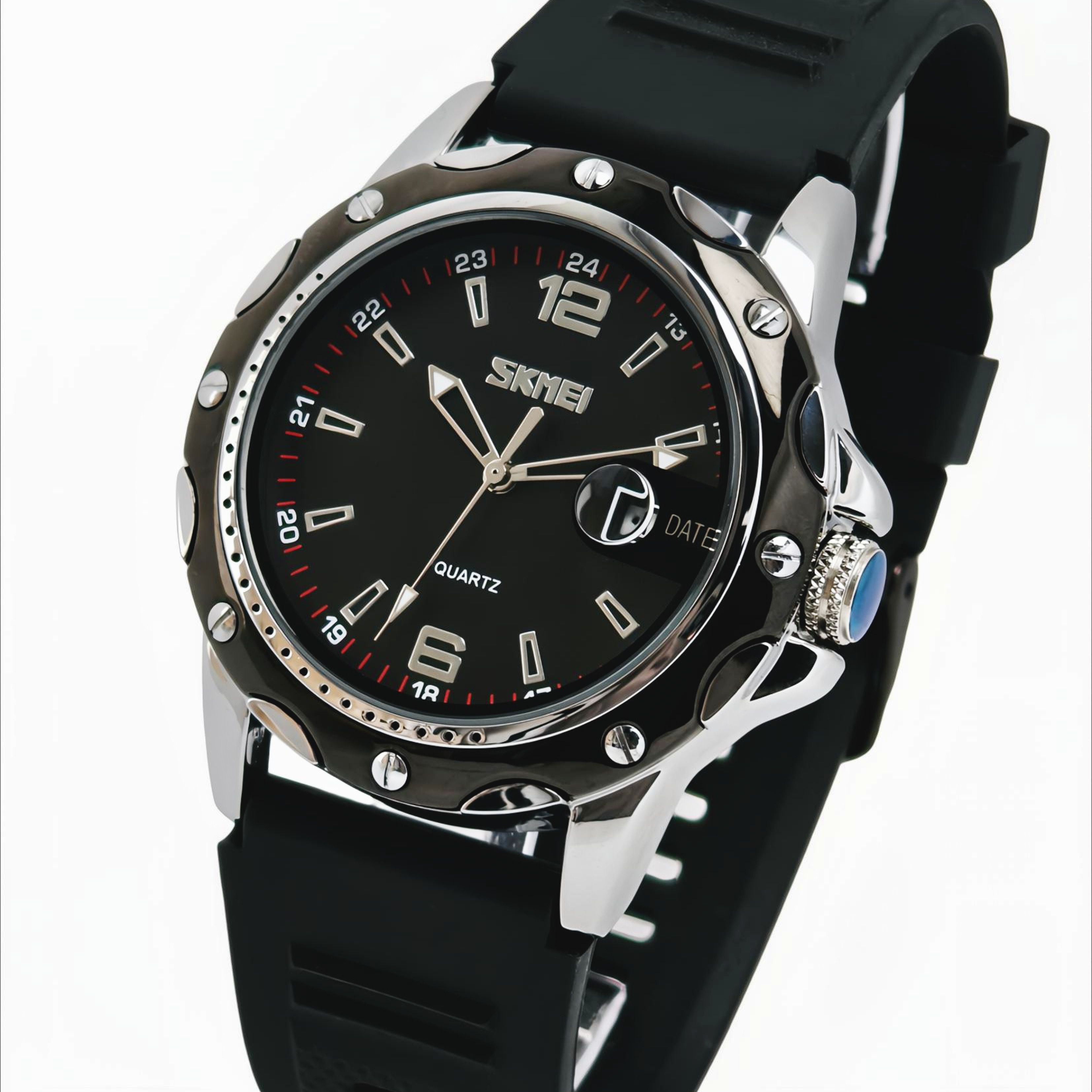Чоловічий годинник Skmei Robby Elastic Black 2284 з датою та 2 ремінцями — фото 7