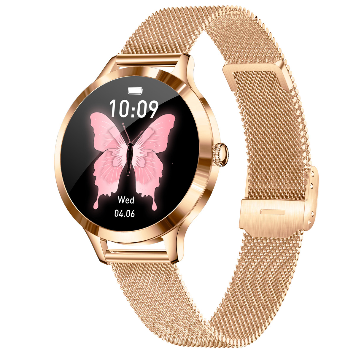 Смартгодинник UWatch Smart Vip Lady Butterfly Gold зі сталевим браслетом — фото 1