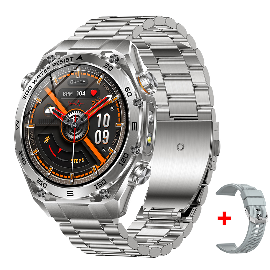 Смартгодинник UWatch Smart Flash Steel Silver 1.53″, Bluetooth-дзвінки, 2 ремінці — фото 1