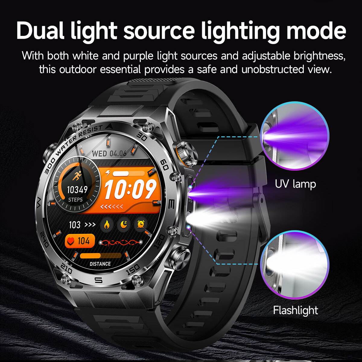 Смартгодинник UWatch Smart Flash Rubber Silver 1.53″, Bluetooth-дзвінки, 2 ремінці — фото 9