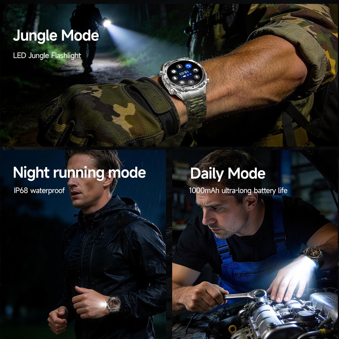 Смартгодинник UWatch Smart Flash Rubber Silver 1.53″, Bluetooth-дзвінки, 2 ремінці — фото 10