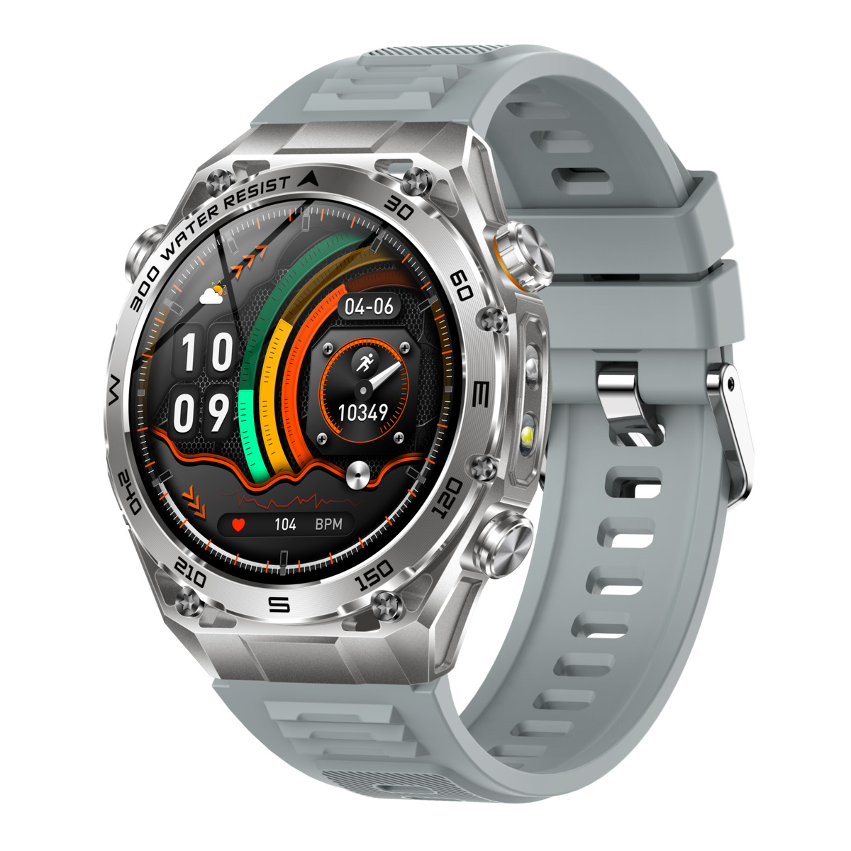 Смартгодинник UWatch Smart Flash Steel Silver 1.53″, Bluetooth-дзвінки, 2 ремінці — фото 2