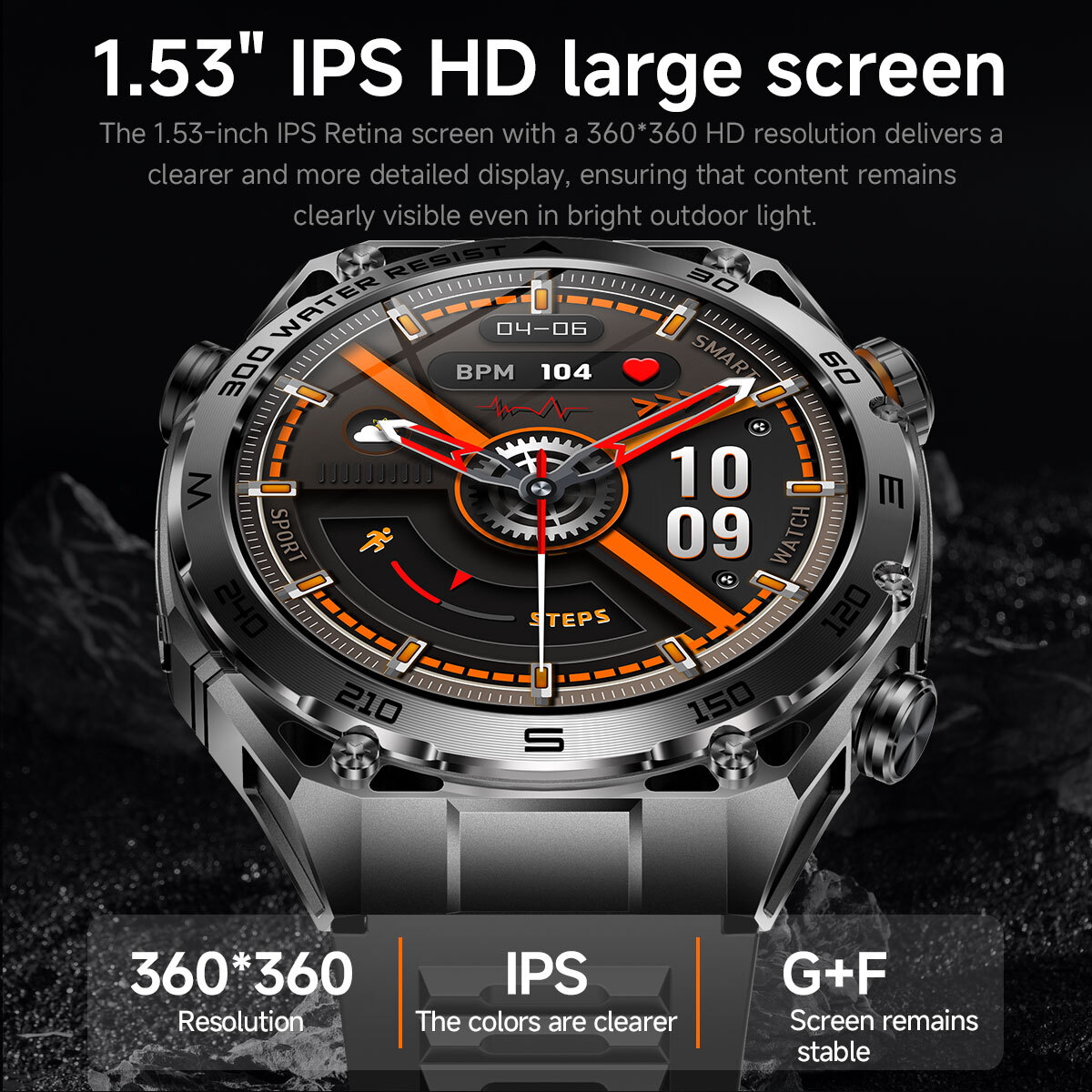 Смартгодинник UWatch Smart Flash Rubber Silver 1.53″, Bluetooth-дзвінки, 2 ремінці — фото 5