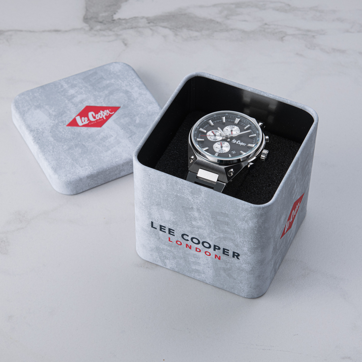Чоловічий годинник Lee Cooper Ice Silver 1837 з чорним циферблатом — фото 5
