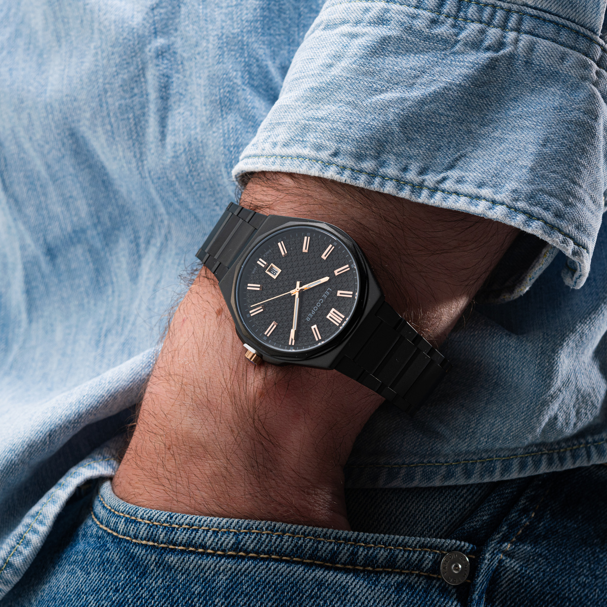 Чоловічий годинник Lee Cooper Knight Black 1835 з японським механізмом Miyota — фото 6