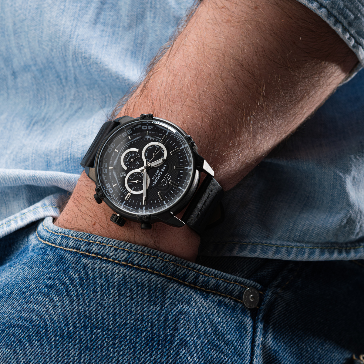 Чоловічий годинник Lee Cooper Wolf 1847 з чорним циферблатом і механізмом Miyota — фото 6