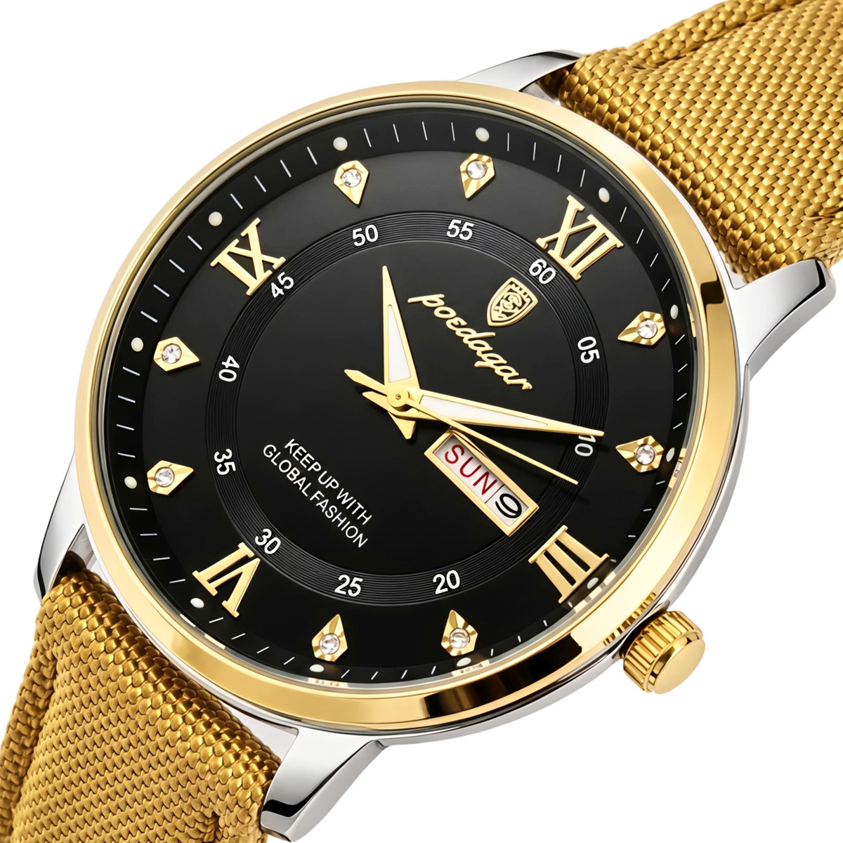 Чоловічий годинник Hemsut Poedagar Sahara Gold 2382 з двома ремінцями — фото 1