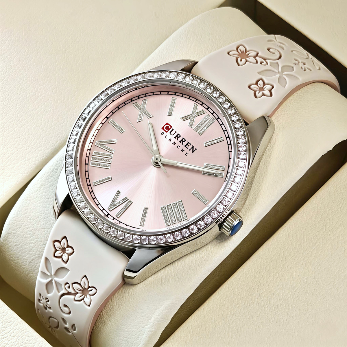 Жіночий годинник Curren Silvia Beige Flower 2385 з 2 ремінцями — фото 2