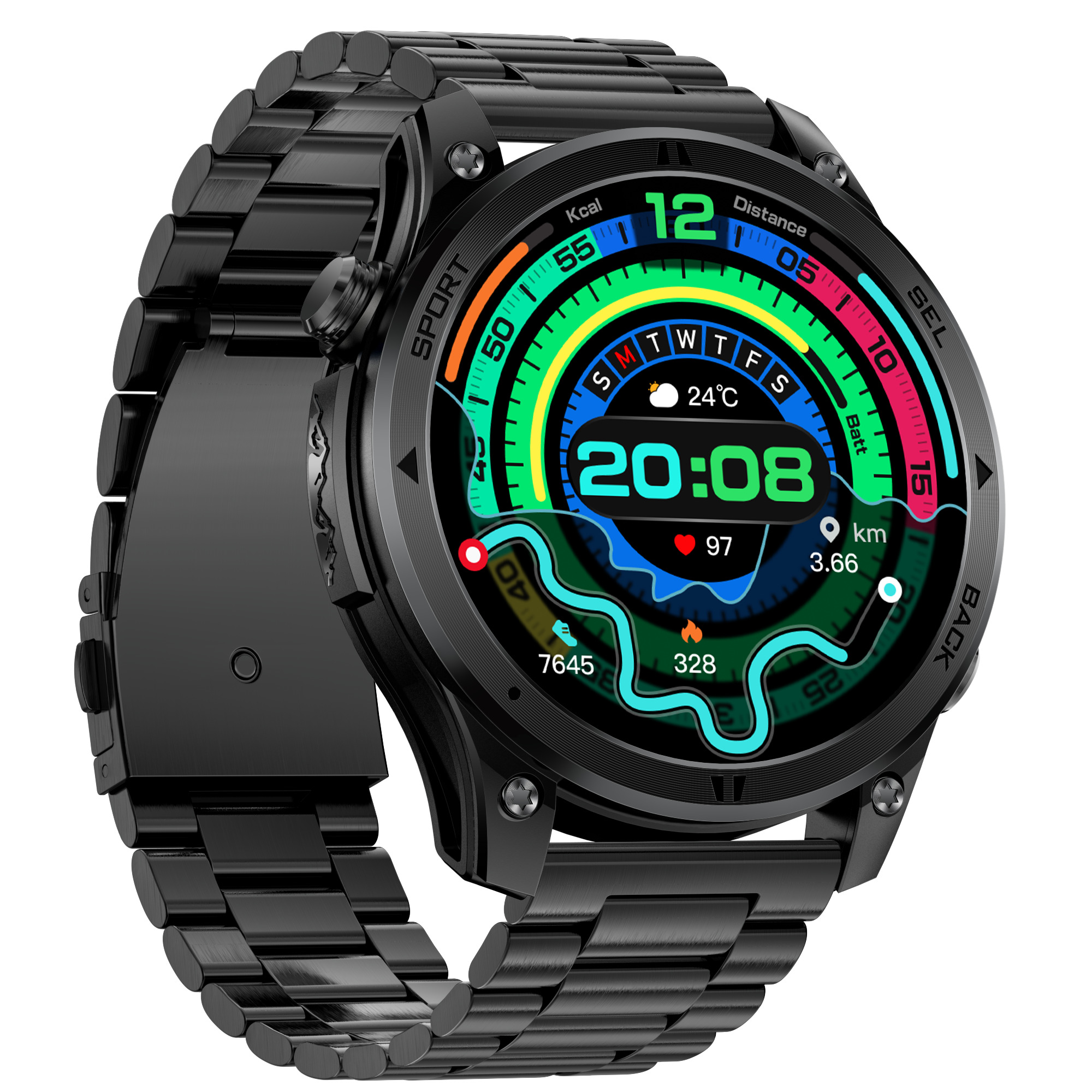 Розумний годинник UWatch Smart Optimus GPS Rubber з компасом і 2 ремінцями — фото 3