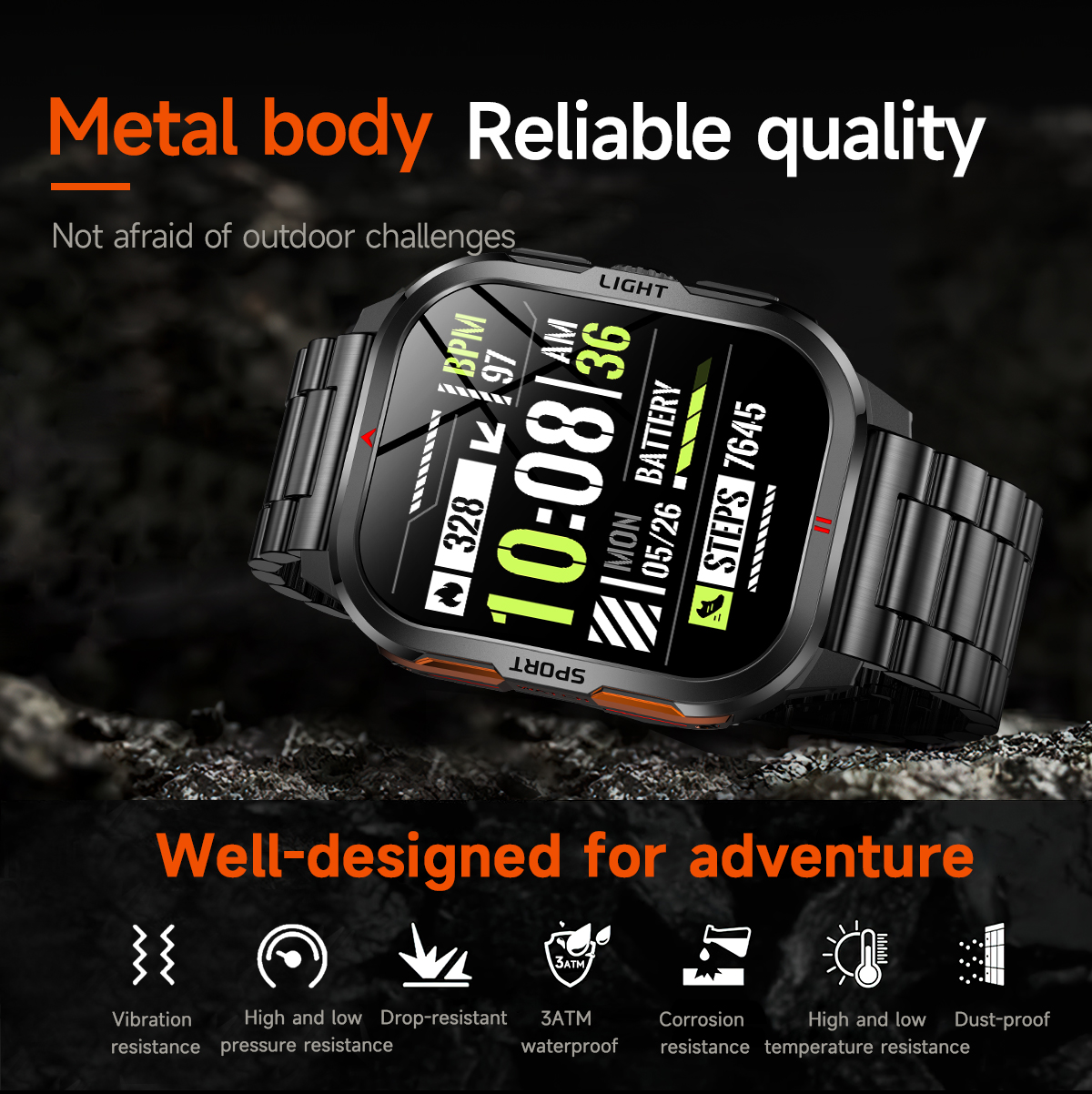 Смарт-годинник UWatch Smart Fantastic Nylon 2.01 IPS Retina, чорний, 2 ремінці — фото 4
