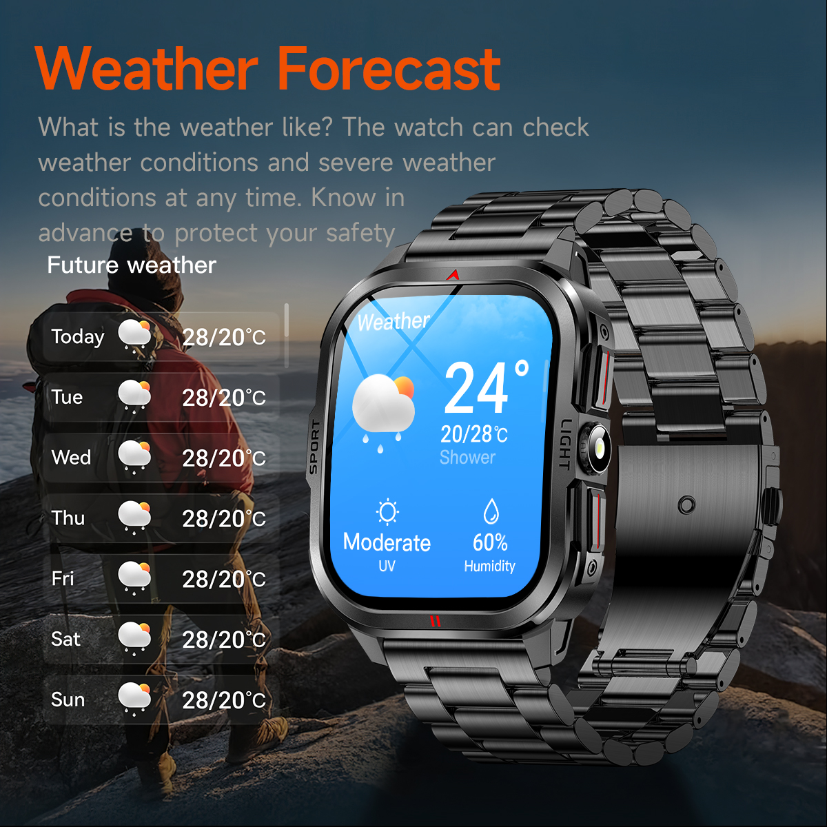 Смарт-годинник UWatch Smart Fantastic Nylon 2.01 IPS Retina, чорний, 2 ремінці — фото 6