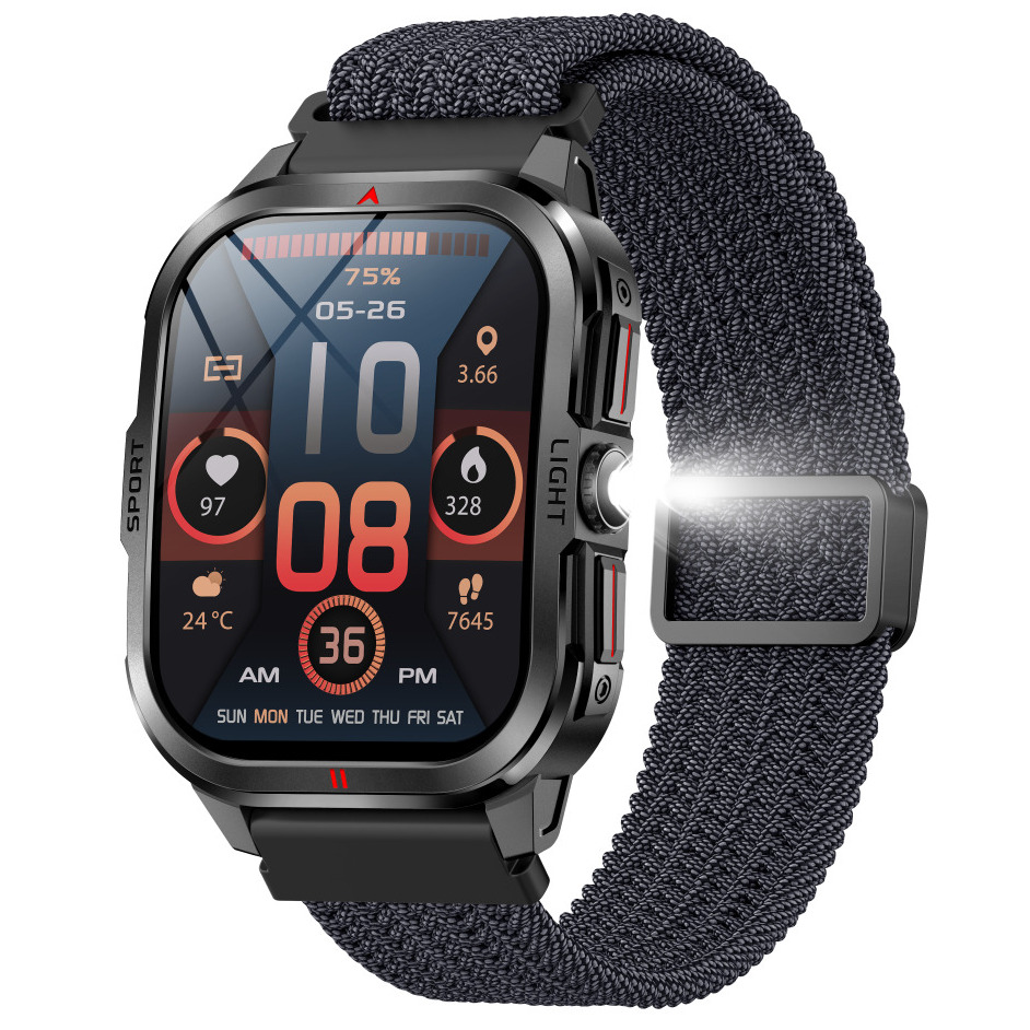 Смарт-годинник UWatch Smart Fantastic Nylon 2.01 IPS Retina, чорний, 2 ремінці — фото 2