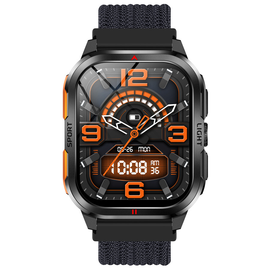 Смарт-годинник UWatch Smart Fantastic Nylon 2.01 IPS Retina, чорний, 2 ремінці — фото 3