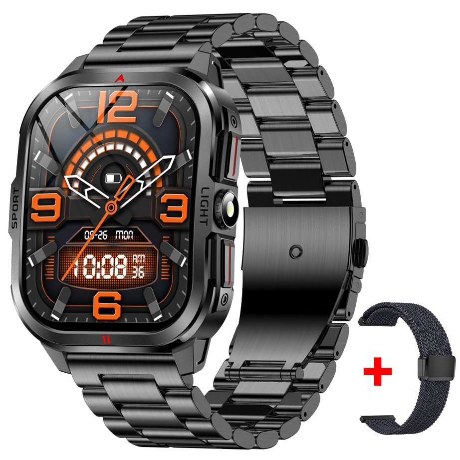 Смартгодинник UWatch Smart Fantastic Steel 2.01 IPS Retina, сталевий корпус, 2 ремінці — фото 1
