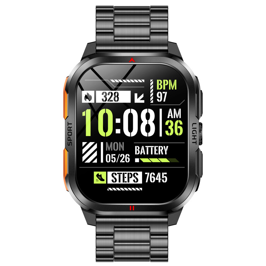 Смартгодинник UWatch Smart Fantastic Steel 2.01 IPS Retina, сталевий корпус, 2 ремінці — фото 2