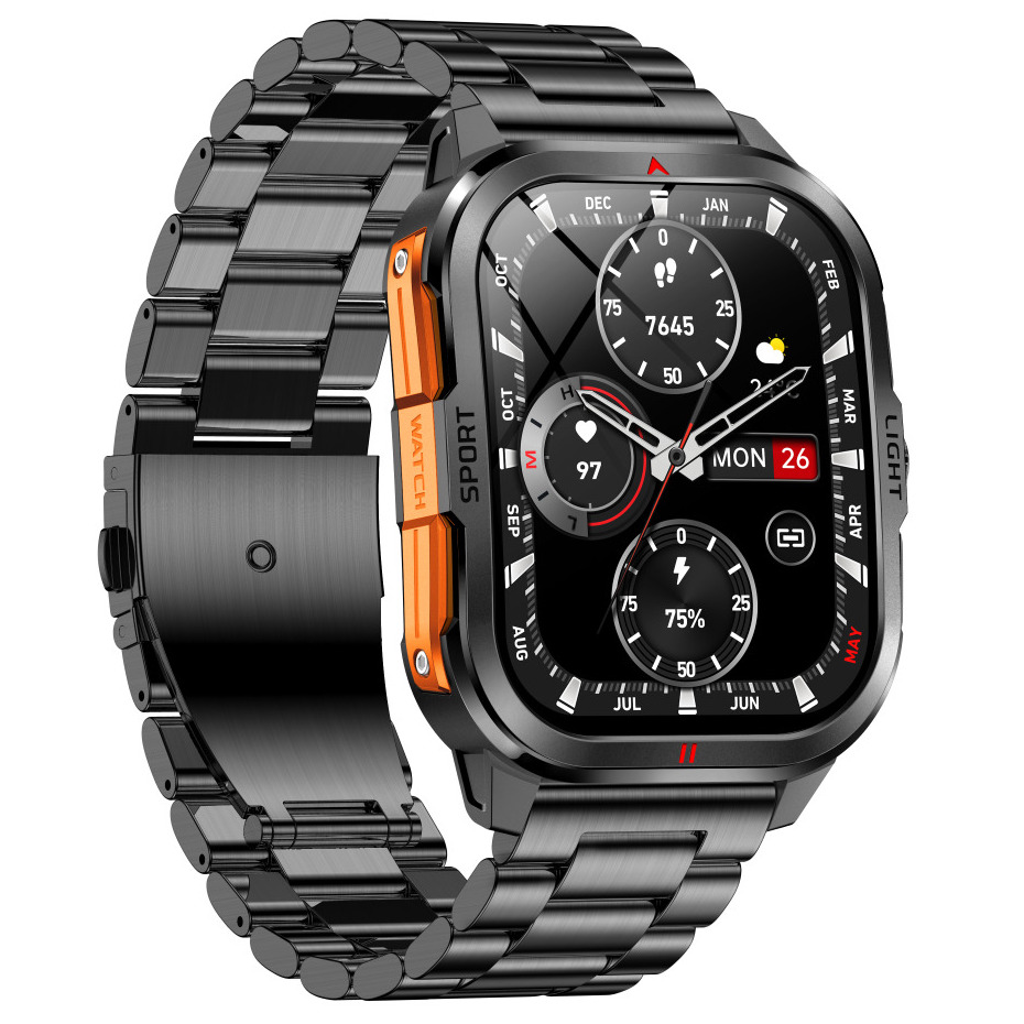 Смартгодинник UWatch Smart Fantastic Steel 2.01 IPS Retina, сталевий корпус, 2 ремінці — фото 3