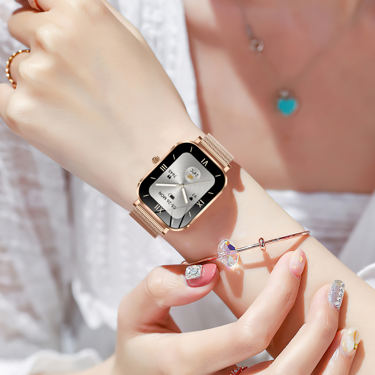 Жіночий смартгодинник UWatch Smart Miami із золотистим корпусом і Bluetooth-дзвінками — фото 4