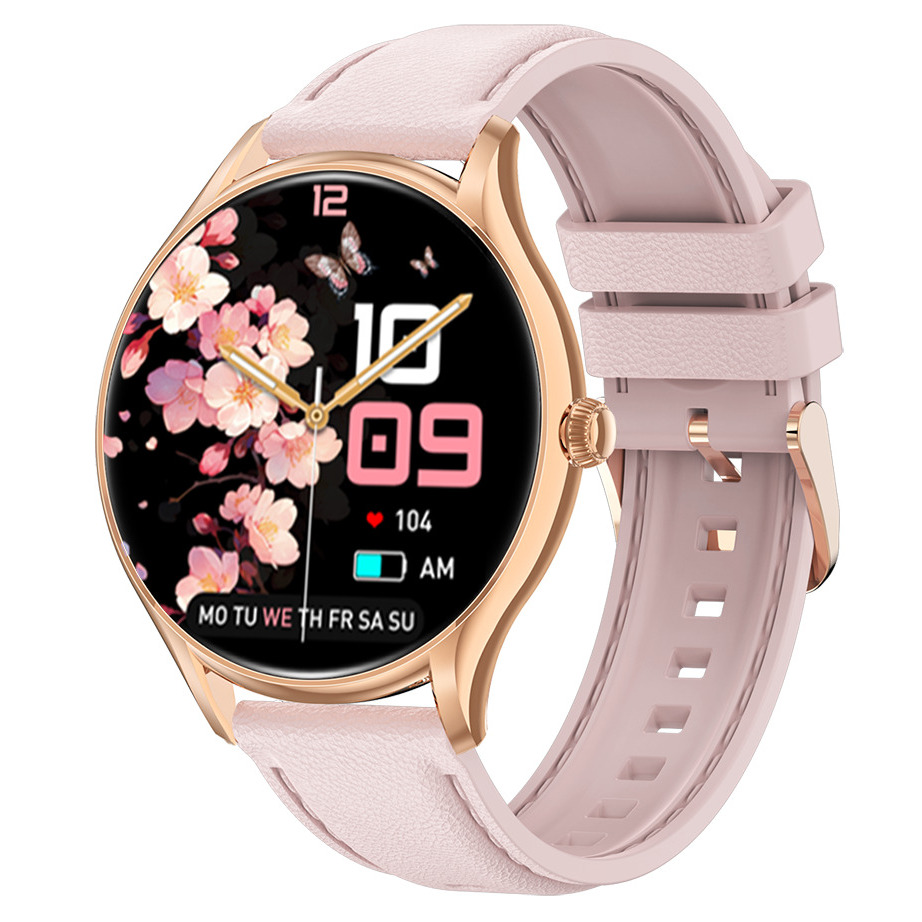 Жіночий смарт-годинник UWatch Smart Milano Gold Rubber з AMOLED-дисплеєм і 2 ремінцями — фото 1
