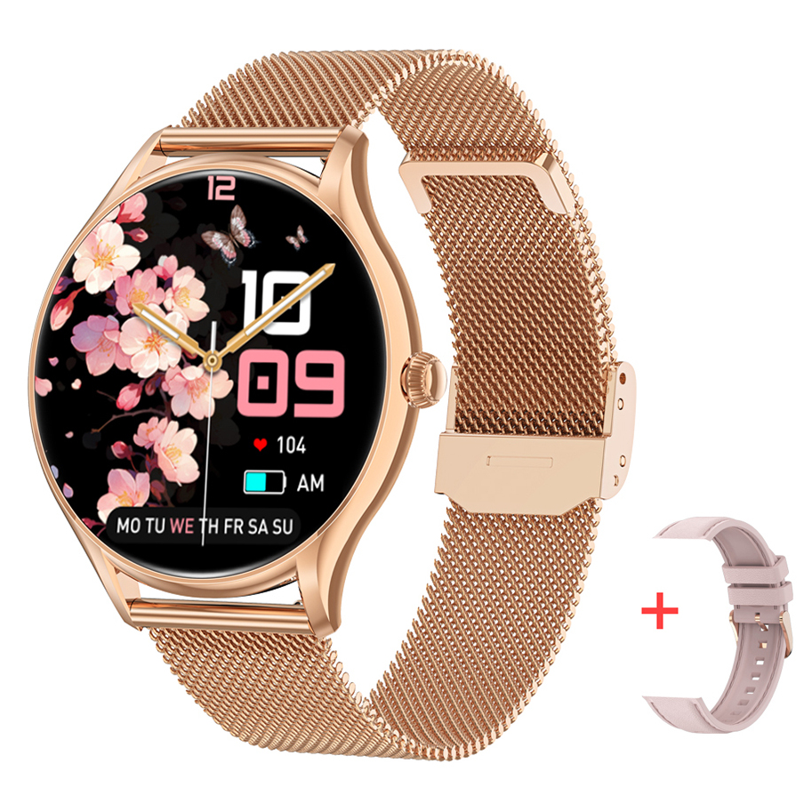 Смарт-годинник UWatch Smart Milano Gold Steel з AMOLED-дисплеєм і 2 ремінцями