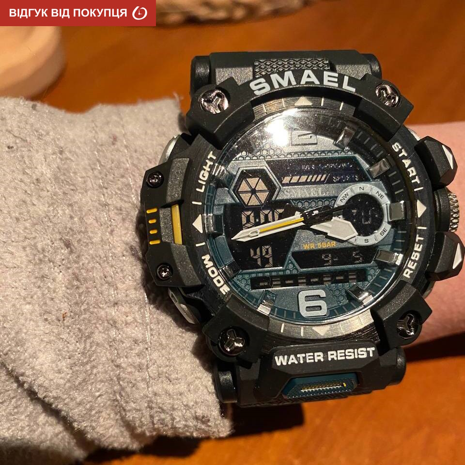 Чоловічий годинник Smael Chrono 1443 синій, кварцовий, водостійкість 5 атм — фото 6
