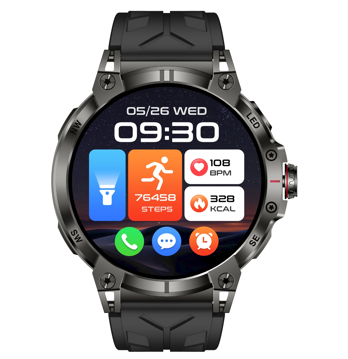 Смарт-годинник UWatch Smart Stalker Max з компасом, чорний, 1.85″ — фото 3