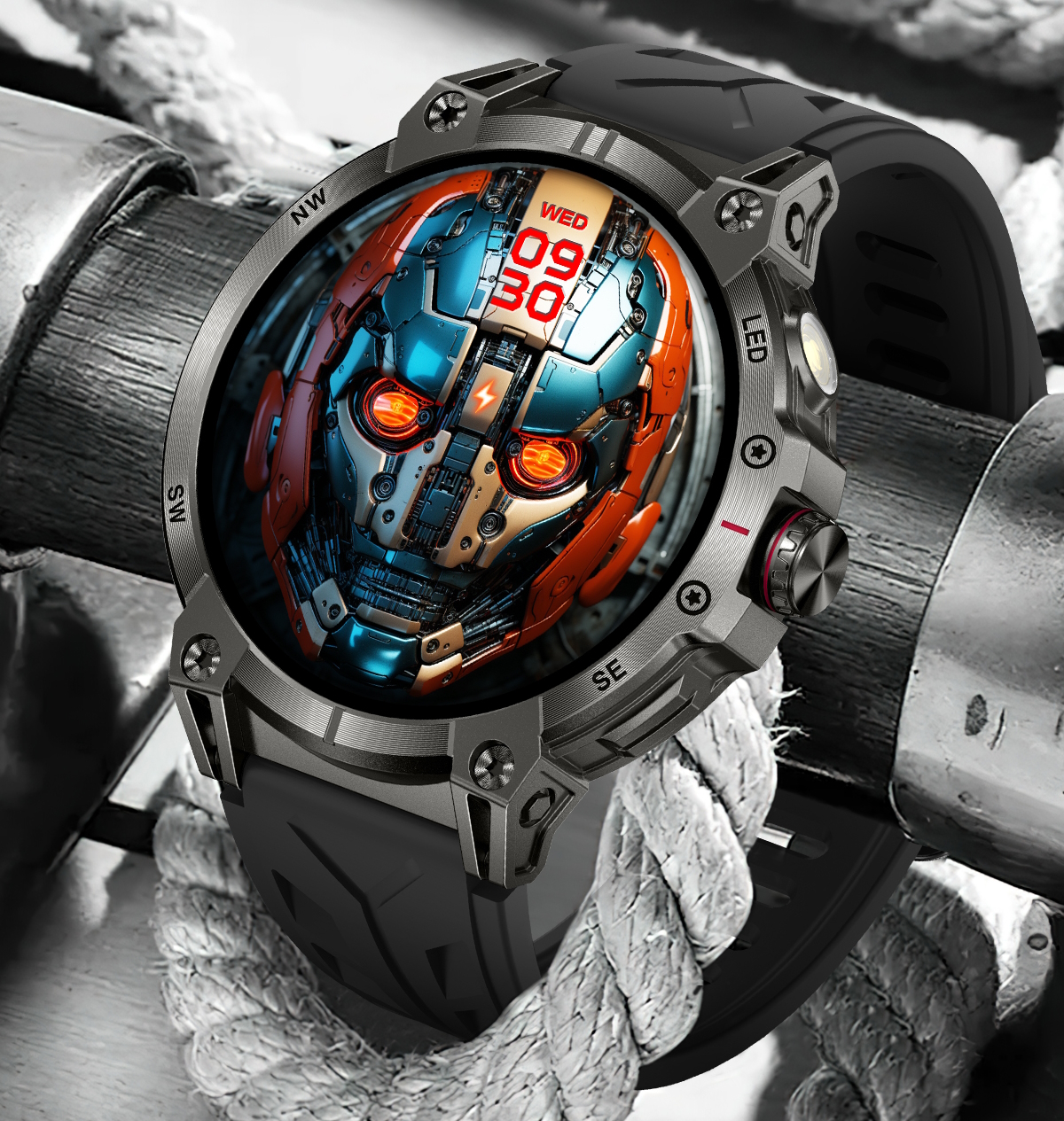 Смарт-годинник UWatch Smart Stalker Max з компасом, чорний, 1.85″ — фото 4