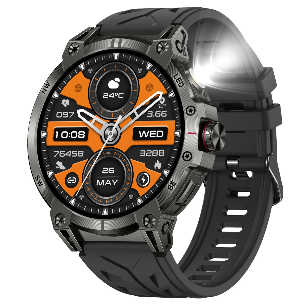 Смарт-годинник UWatch Smart Stalker Max з компасом, чорний, 1.85″ — фото 2