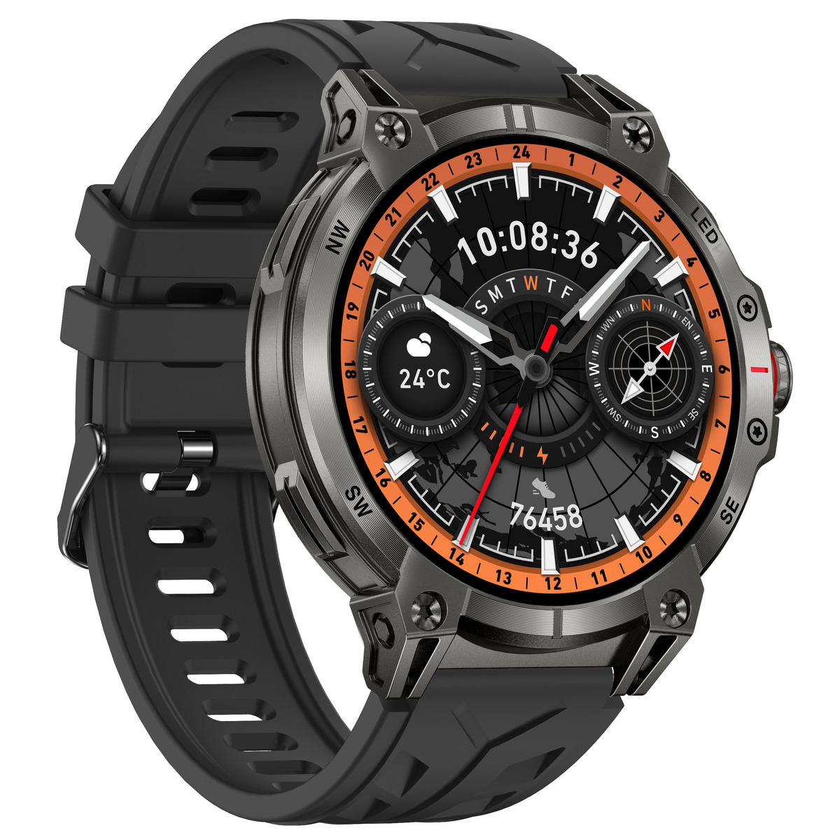 Смарт-годинник UWatch Smart Stalker Max з компасом, чорний, 1.85″ — фото 9