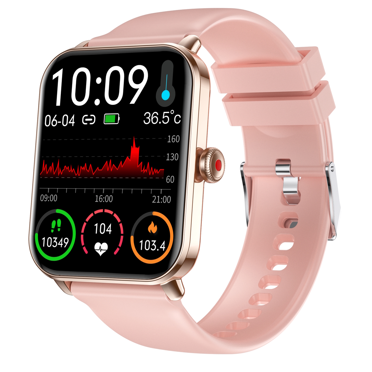 Смарт-годинник UWatch Smart Eva Rubber з 1.83-дюймовим дисплеєм і 2 ремінцями, рожевий — фото 1