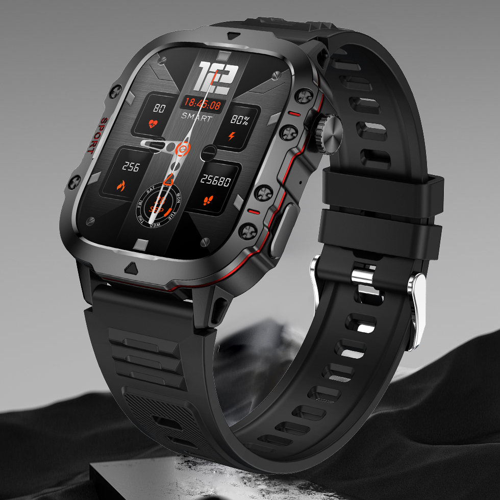 Смарт-годинник Lige Smart Expert Nano Rubber 1.96″, чорний, 2 ремінці — фото 7