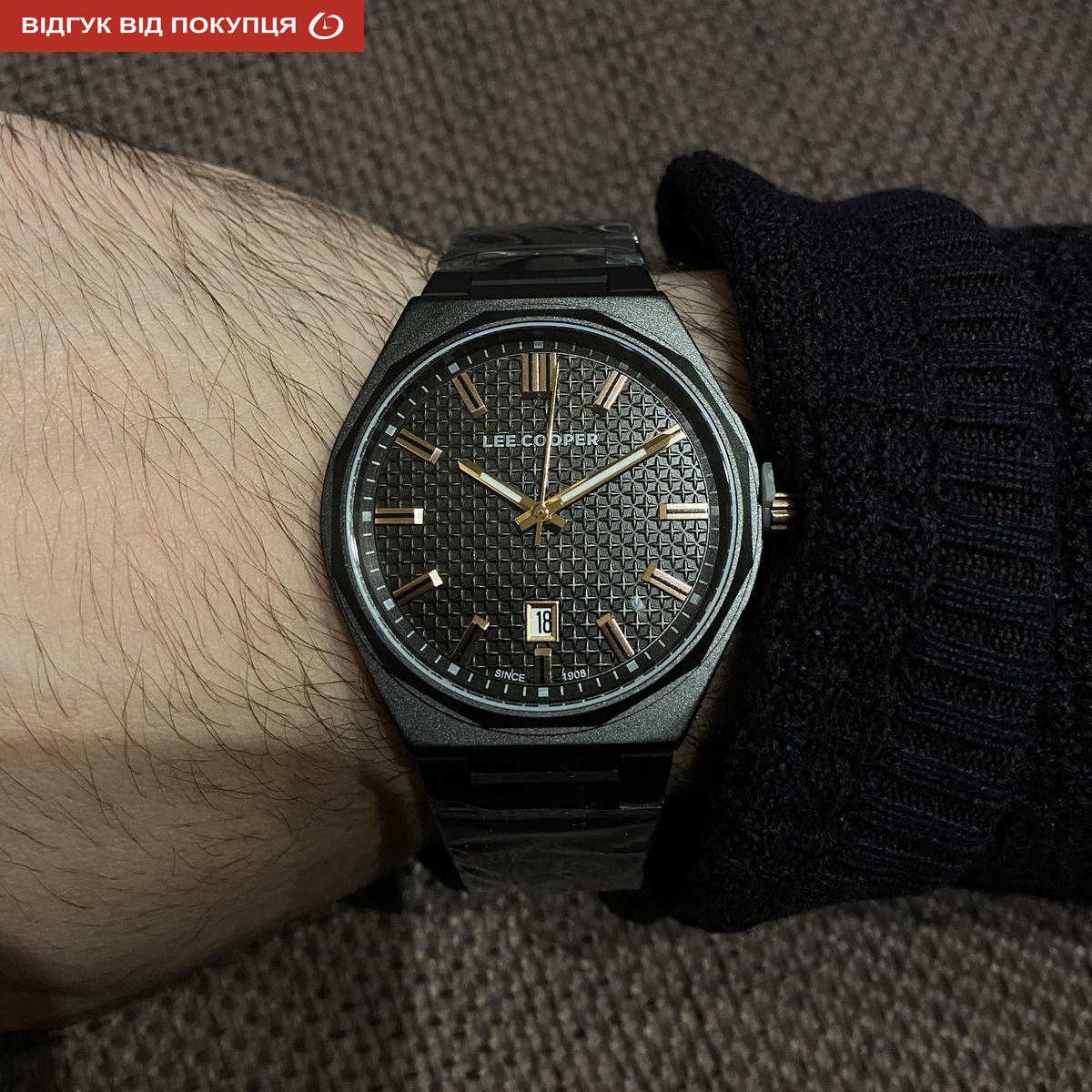 Чоловічий годинник Lee Cooper Knight Black 1835 з японським механізмом Miyota — фото 9