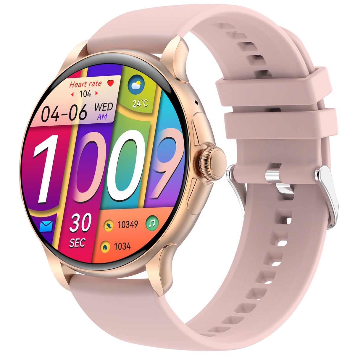 Смарт-годинник UWatch Smart Holiday Gold Rubber, золотистий, 2 ремінці — фото 1