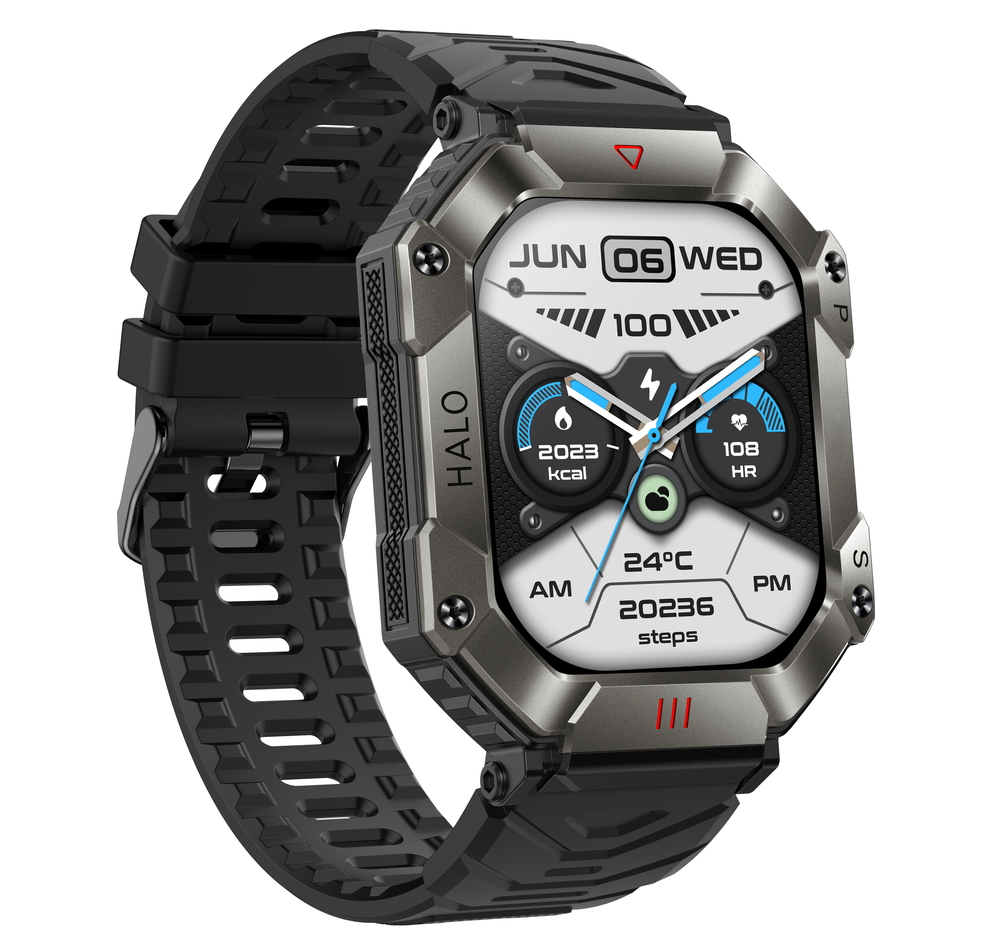Смартгодинник UWatch Smart Racer K+ Black з компасом, Amoled 2″, Bluetooth 5.0 — фото 3